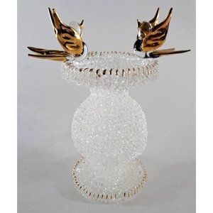 Plastic Bud Vase Glass Gold Birds W Bath Elegant Traditional Decorative Bold